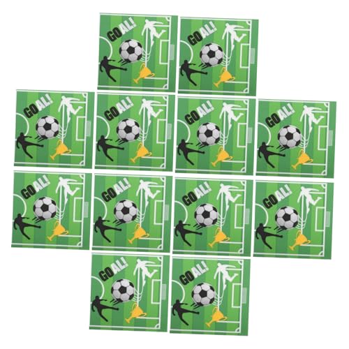 FOMIYES 20 Stück quadratische Servietten fußball servietten fußballservietten Hochzeitsservietten Geburtstagskins Tischparty-Servietten Fußballzubehör Geburtstagsserviette Papier von FOMIYES