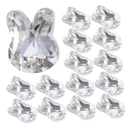 FOMIYES 20St Kaninchen-Nagelbohrer Nagelabziehbilder Nagelbolzen Charms für Nagelzubehör Strasssteine nagelsteine nagerstein nailkndy deko Maniküre-Ornamente DIY-Maniküre-Ornament Kristall von FOMIYES