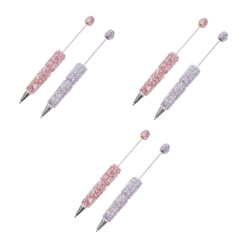 FOMIYES 3 Sätze 3 Sets Diamant Kugelschreiber Messingstift Astronautenstift Glitzerstift Schöne Stifte Für Frauen Rosa Stifte Mit Rosa Tinte Kristallstifte Perlenstifte 2 Stück * 3 von FOMIYES