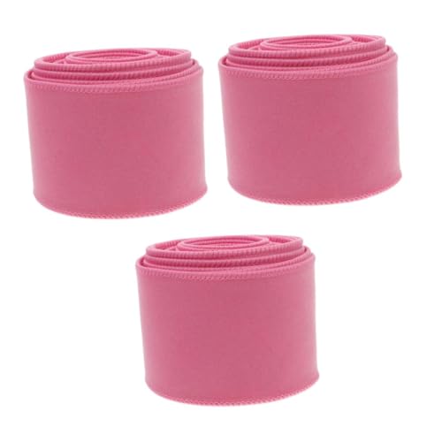 FOMIYES 3St Bogenband geschenkverpackung geschenkband Bänder für weihnachtsdekoration handgemachte Bänder für Haare Weihnachtsband Bänder nähen Polyester Rosa von FOMIYES