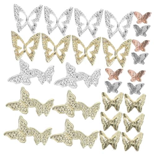 FOMIYES 40 Stück Schmetterling Basteln Charms Nagel Charms Damen DIY Nagel Charms Legierung Strasssteine von FOMIYES