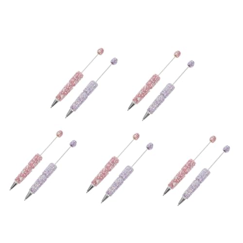 FOMIYES 5 Sätze 5 Sets Diamant Kugelschreiber Space Pen Einzigartiges Flüssiges Stiftspitzen Design Perlenstift Nachfüllungen Rosa Stift Perlenstifte Perlen 2 Stück * 5 von FOMIYES