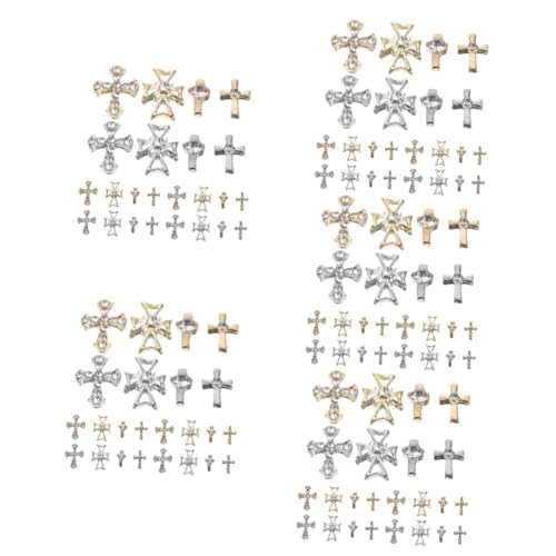 FOMIYES 5 Sätze Maniküre Nagel Dekoration Schmuck Kreuz Strasssteine Für Nägel Nail Decoration Nagel Charme Kunst Schmuckperlen Nägel Zubehör 3d-nagelanhänger Nagel Charms 80 Stück * 5 von FOMIYES