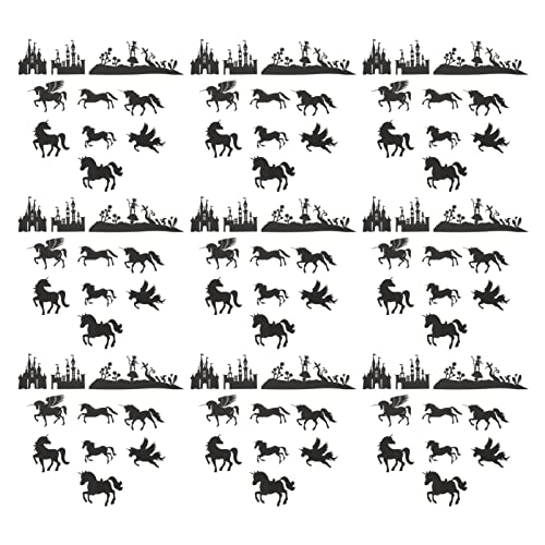 FOMIYES 60 Stück Feenschnitt Einhorn Aufkleber Fee Silhouetten Aufkleber für Laternen Gläser Wandmalerei Scrapbook Fenster Glas und Telefone Mixed Style von FOMIYES