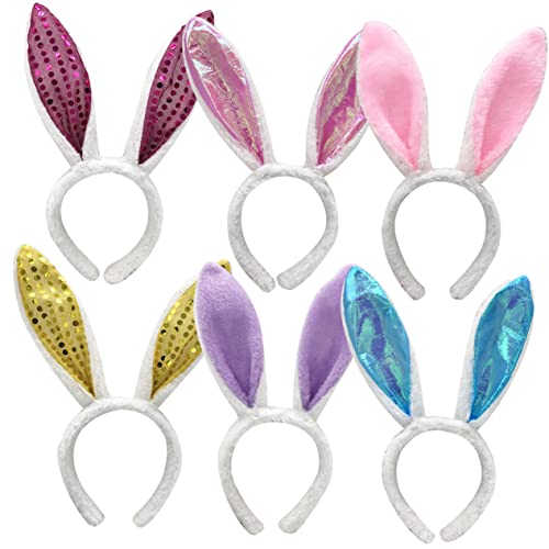 FOMIYES 6Pcs Hasenohr Stirnband hasenkostüme bunny costume Bunny Ohren Haarband Tierhaarreif Ohren Haarzubehör für Mädchen Stirnbänder für Damen Haarschmuck für Mädchen Plüschstoffe von FOMIYES