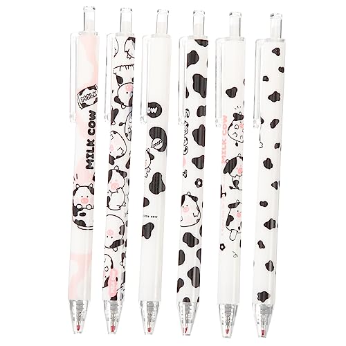 FOMIYES 6St Niedliches Kugelschreiber-Kuh-Stiftset studentisches Briefpapier Stift im Milchkuh-Design gel pen set gel pens set tragbare Schreibstifte Studenten-Gel-Tintenstifte Plastik von FOMIYES