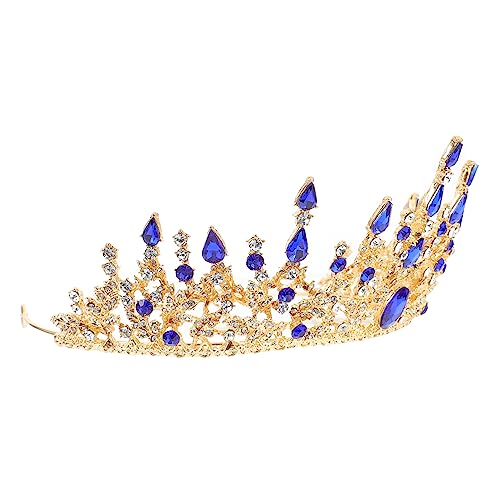 FOMIYES Brautkrone Stirnband Haarband für die Braut barocke Einrichtung wedding hair accessories wedding decoration Accessoire im barocken Stil geburtstag kopfbedeckung Legierung Blue von FOMIYES