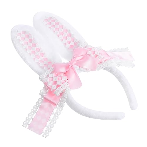 FOMIYES Hasenohren kc Stirnband Gothic-Lolita-Accessoires süße Stirnbänder Schönes Haarband Geburtstagsparty Haarband Haarreifen für Tierohren Hasenohren Stirnbänder Plüschstoffe Rosa von FOMIYES