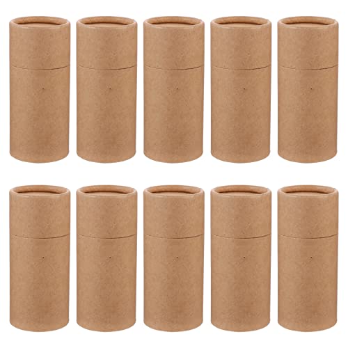 FOMIYES Leer Kraftpapier Ätherisches Öl Flaschen Verpackung Box Geschenkpapier Mit Deckel Runde Papprohre Kartons Für Tee Kaffee Kosmetik 100 Ml 10 Stücke von FOMIYES