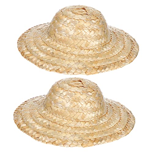 FOMIYES Mini Hände Mini Hände Mini 2Pcs Mini- Strohhüten Strickhut Handgewebtes Strohhut Niedlich Sombreros Fiesta Hut für DIY Craft Decoration Requisiten Figuren Mini Hand Mini Hand Mini Hand von FOMIYES