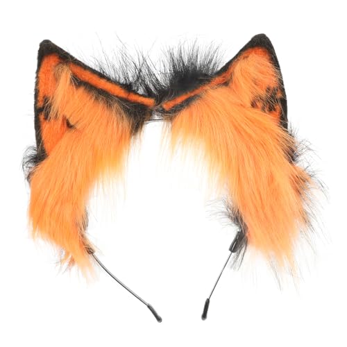 FOMIYES Tierohr Plüsch Kopfschmuck Stirnbänder Maske Kostüm Gesicht Flauschiges Ohrenstirnband Ohr Haarband Bausatz Tierhaarreifen Zubehör Perücken Leopard Plüschstoff von FOMIYES