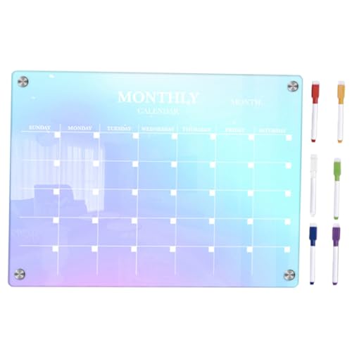 FONDOTIN 1 Satz Magnetische Monatsplanungstafel Kühlschrank-trockenlöschtafel Magnetisches Whiteboard Magnetischer Notizblock Whiteboard-marker Trocken Abwischbar Kühlschrankkalender Acryl von FONDOTIN