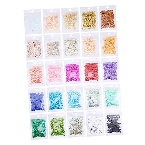 FONDOTIN 1 Satz Runde Pailletten Funkeln Perlen Face Glitter Festival Konfetti Rote Paillette Flocken Schleife Klobiger Glitzer Glitzerhose Feines Glitzern Trimmen Paillettenband 15pakete von FONDOTIN