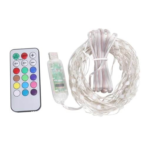 FONDOTIN 1 Set Festival Ornament Lampe Bunte LED Kupferdraht Lampe Garten Lichterkette Elektronische Lichterkette Wand Fernbedienung Lichterkette von FONDOTIN