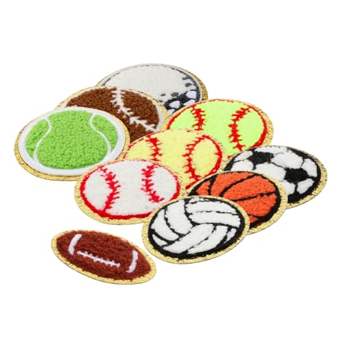 FONDOTIN 10 Stk Fußball-stickpatch Basketball-aufnäher Flicken Aufnähen Hose Basketball-patch Flecken Füllset Bausatz Straßenlaterne Einfache Armbänder Aufnäher Für Sportbälle Chenille von FONDOTIN