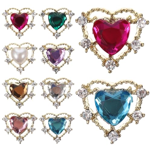 FONDOTIN 10 Stück Teiliges Herz Nagel Charms mit Strass für Nagelkunst Bunte Maniküre Schmuckaccessoires für DIY Nail Art und Kreative Bastelprojekte Zufällige Farbe Zufällige Farbe FONDOTIN 10 Stück Teiliges Herz Nagel Charms mit Strass für Nagelkunst Bunte Maniküre Schmuckaccessoires für DIY Nail Art und Kreative Bastelprojekte Zufällige Farbe Zufällige Farbe von FONDOTIN