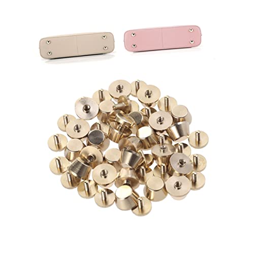 FONDOTIN 10 Stück bastelbedarf belt buckle Schraubnägel verschluss für lederband schraubösen kupfernagel Ring Reißverschluss-Clip Schuhstollen Nieten Magnetverschlüsse für Geldbörsen Golden von FONDOTIN