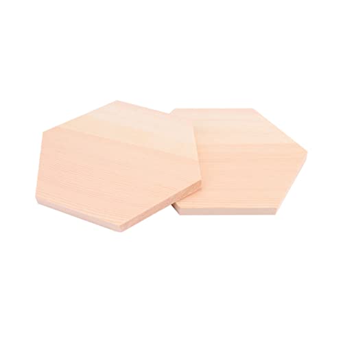 FONDOTIN 10 Stück kleiner Holzblock Holzblöcke DIY Holzplatten sechseckige Bretter Jumbo-Bastelstöcke Hartholz große Bastelstäbe Fliesen holzblock selber machen Bastelbrett aus Holz Hölzern von FONDOTIN