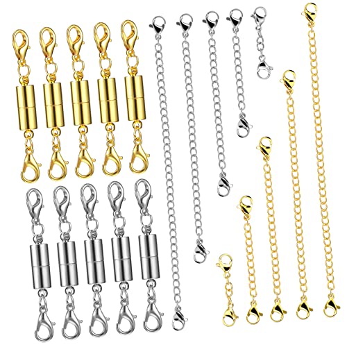 FONDOTIN 10Stücke Halskette Extender mit Magnetverschluss für DIY Schmuckherstellung Silbern für Halsketten Armbänder und Fußkettchen Leicht Anzubringen und Vielseitig FONDOTIN 10Stücke Halskette Extender mit Magnetverschluss für DIY Schmuckherstellung Silbern für Halsketten Armbänder und Fußkettchen Leicht Anzubringen und Vielseitig von FONDOTIN