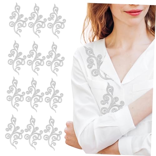 FONDOTIN 12 Stück dekorative Patch-Aufkleber DIY Nähhandwerk Stickerei Applikation Flicken für Kleidung Flicken aufnähen Stickereiapplikationen süße Patches Polyester und Baumwolle Silber FONDOTIN 12 Stück dekorative Patch-Aufkleber DIY Nähhandwerk Stickerei Applikation Flicken für Kleidung Flicken aufnähen Stickereiapplikationen süße Patches Polyester und Baumwolle Silber von FONDOTIN