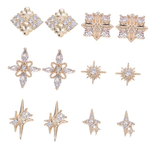 FONDOTIN 12Stücke Strass Nagel Charms Nagel Anhänger für DIY Nageldesign Manikürezubehör für Kreative Nagelkunst und Dekoration FONDOTIN 12Stücke Strass Nagel Charms Nagel Anhänger für DIY Nageldesign Manikürezubehör für Kreative Nagelkunst und Dekoration von FONDOTIN