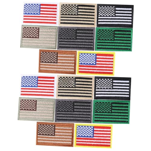 FONDOTIN 2 Sätze Aufnäher Mit Amerikanischer Flagge Flecken Bestickt Uns Amerikanische Flagge Patch Kleidung Reparatur Patch Aufkleber Stoffzubehör Amerika-flaggenapplikation 8 Stück * 2 von FONDOTIN