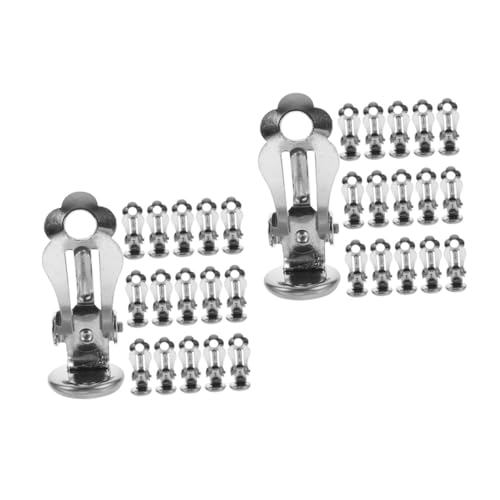 FONDOTIN 2 Sätze Schöner Ohrclip Ohrringrohlinge Baumeln Ohrhörer Ohrring-cabochon-tabletts Ohrringe Clips Ohrring Clip Materialien Für Ohrclips Zarte Ohrringe Zubehör Silver 50 Stück * 2 von FONDOTIN