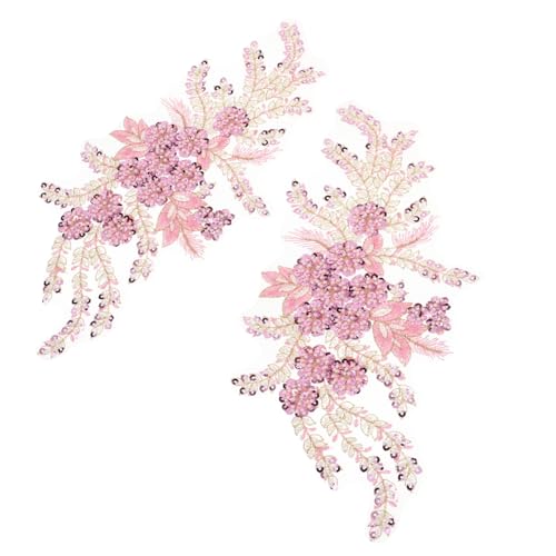 FONDOTIN 2 Stück Abnähen Sie Die Gestickte Spitzenapplikation Abschlussballkleid Blumen Applikation Stickerei-spitze-blumenapplikation Pailletten-blumenapplikationen Polyester Rosa FONDOTIN 2 Stück Abnähen Sie Die Gestickte Spitzenapplikation Abschlussballkleid Blumen Applikation Stickerei-spitze-blumenapplikation Pailletten-blumenapplikationen Polyester Rosa von FONDOTIN