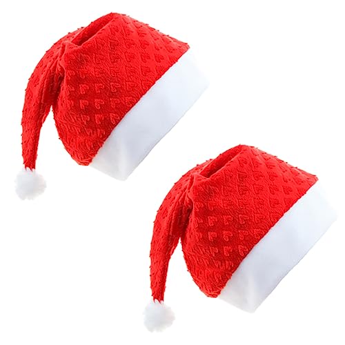 FONDOTIN 2 Stück Herz Weihnachtsmütze Hüte Herzmuster Mütze Weihnachtskostüm Mütze Verrückte Mütze Weihnachts Fedora Mütze Weihnachts Kopfbedeckung Weihnachts Accessoires von FONDOTIN