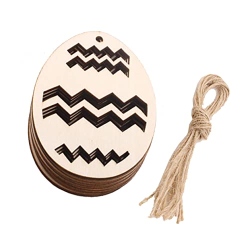 FONDOTIN 20 Stück Hängedekoration künstliche pflanzen wohnkultur hängende weihnachtsverzierung Urlaub easter teigroller ostern Osterei-Dekorationen hängende Ornamente aus Holz Hölzern Beige von FONDOTIN