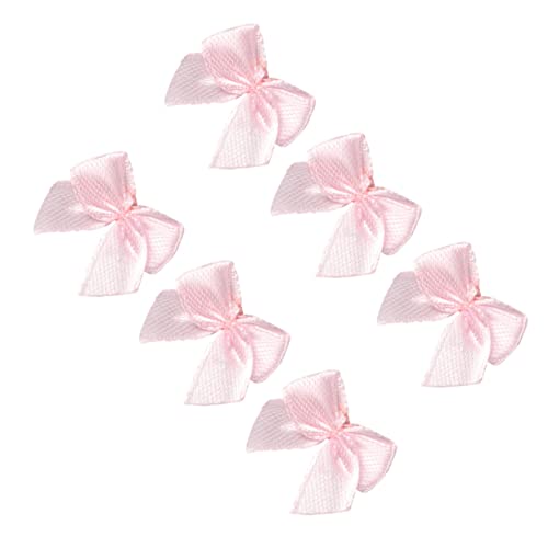 FONDOTIN 200 Stück Blumenzubehör aus Stoff ribbon schienbeinschoner tape seidenbänder bastel materialien present bows Garnband Schleife Mini-Bastelbögen doppelt Band-Bowknot Tuch Rosa von FONDOTIN