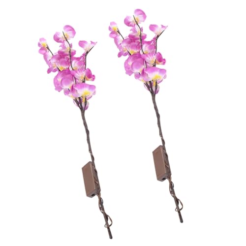 FONDOTIN 2St Phalaenopsis-Zweiglampe Baum Lichter Zweig mit Lichtern geführte dekorative Lichter Baumlichter drinnen weihmachtsdeko weihachtsdeko Wohnkultur LED Zweige Lampe Stoff Violett von FONDOTIN