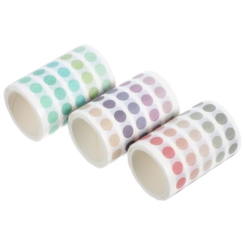 FONDOTIN 3 Rollen Aufkleberband Mini-punkt-aufkleber Kleine Punktaufkleber Winzige Etiketten Washi-sticker-pad Zeitschriftenaufkleber Punktaufkleber Klein Gitter-washi-tape Papier von FONDOTIN