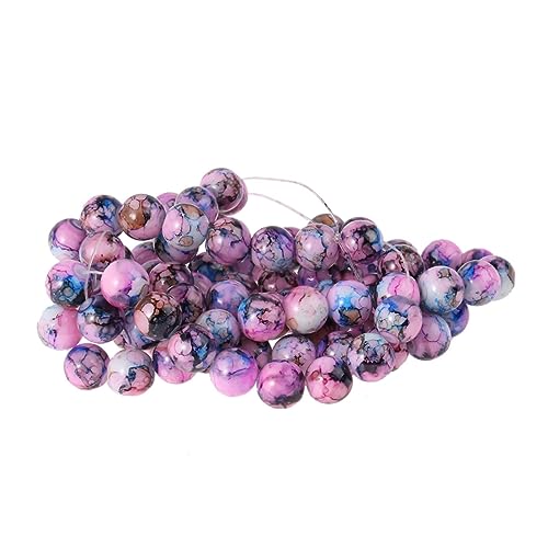 FONDOTIN 80Stücke Glasperlen Farben Rissige Beads Für Armbänder Und Halsketten Schmuckzubehör Für DIY Projekte Vielseitige Bastelperlen Für Designs von FONDOTIN