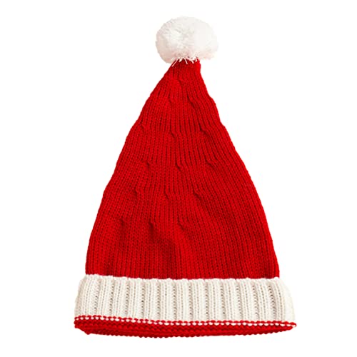 FONDOTIN Mütze Urlaub Damen Weihnachtsmütze Weihnachtsmütze Mädchen Beanie Weihnachtsmütze Beleuchtetes Weihnachtsstirnband Weihnachtskopfbedeckung Mützen Winter Kopfwärmer Garn Rot von FONDOTIN