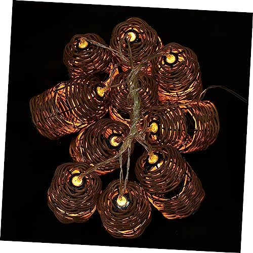 FONDOTIN Schnur Imitation Rattan Gewebte Lichterketten Netz Led Lampen Decke Essen Led-außenleuchten Led-raumleuchten Baum Girlande Solar-vorhangleuchten Vorrichtungen Brown Plastik von FONDOTIN