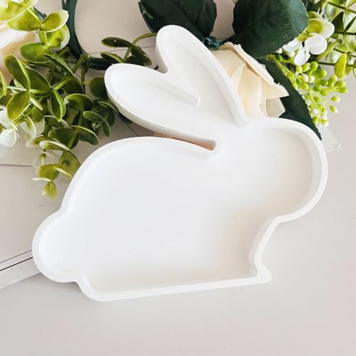 Silikonform Ostern Tablett Silikonformen Gießformen Ostern Hase Epoxidharz Gießform Teller Giessformen Silikon Formen Ostern Gipsformen zum Gießen für Ostern Frühling Handwerk Deko (A) von FONDUO