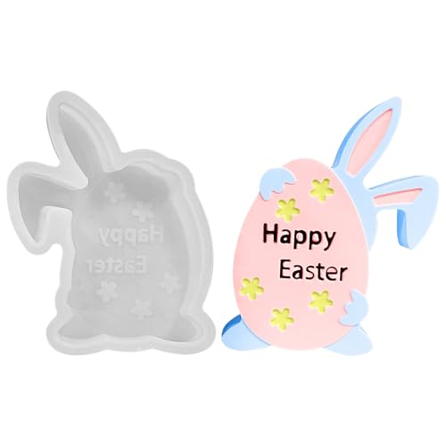 Ostern Silikonformen Gießformen Hase, Hasenform Silikonform, Silikon Giessformen Osterhase, Ostern Kerze Silikon Gießform, DIY Silicone Mold für Kerzen Seife Gips Basteln (Kaninchen A) von FONDUO