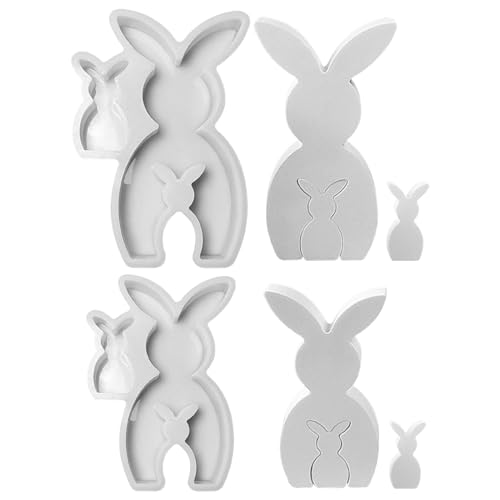 Silikonform Ostern Gießformen Silikon Frühling Giessformen Ostern Hase Silikon Formen zum Gießen Silikonformen Gießformen Silikon Gießform Gipsformen für DIY Seife Handwerk (2 Stück) von FONDUO