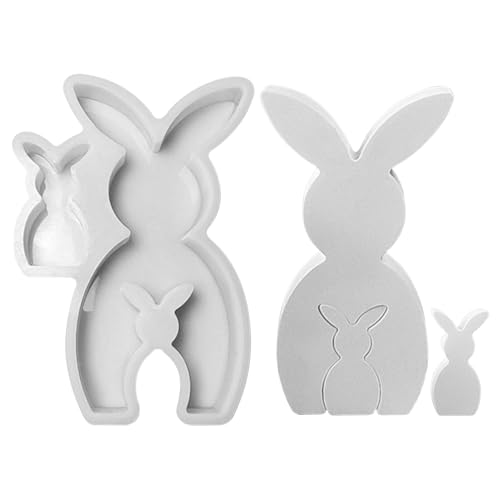 Silikonform Ostern Gießformen Silikon Frühling Giessformen Ostern Hase Silikon Formen zum Gießen Silikonformen Gießformen Silikon Gießform Gipsformen für DIY Seife Handwerk (Groß) von FONDUO