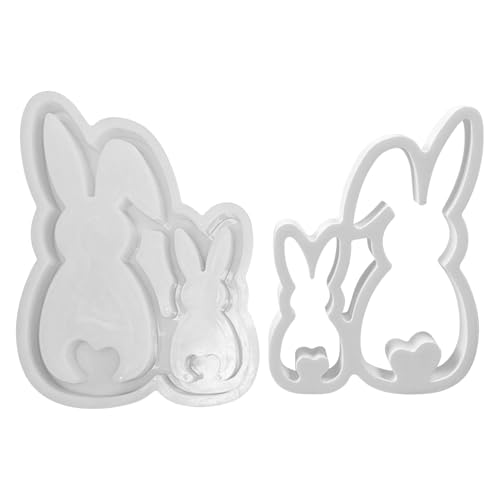 Silikonform Ostern Hase, Silikonform Hase Frühling Gießformen Silikon Ostern Silikonformen Gießformen Frühling Giessformen Silikon Formen Osternhase Epoxidharz Gießform Osternhase für Handwerk (B) von FONDUO