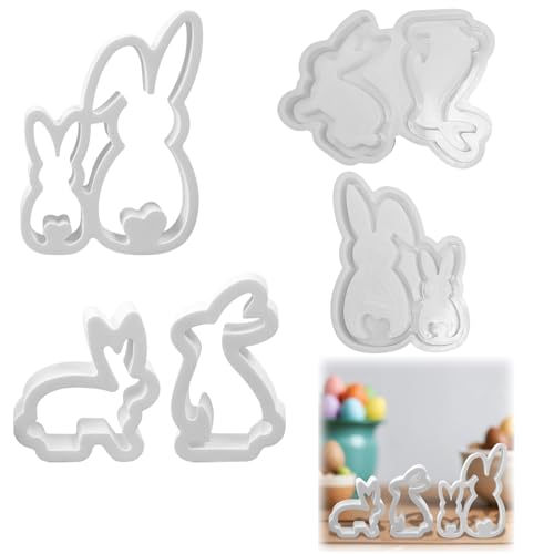 Silikonform Ostern Hase, Silikonform Hase Frühling Gießformen Silikon Ostern Silikonformen Gießformen Frühling Giessformen Silikon Formen Osternhase Epoxidharz Gießform Osternhase für Handwerk (A+B) von FONDUO