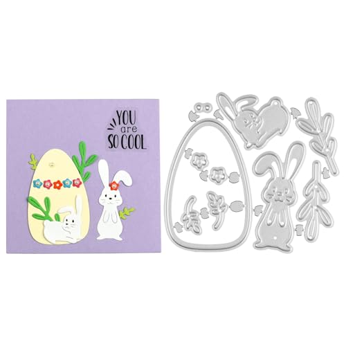 Stanzmaschine Stanzschablone, Stanzschablonen Ostern Hase Scrapbooking Prägeschablonen, Stanzformen Schablonen Für Scrapbooking, Handwerk Prägen DIY Herstellung Ostern Geschenk Cutting Dies (A) von FONDUO