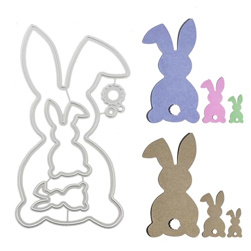 Stanzmaschine Stanzschablone, Stanzschablonen Ostern Hase Scrapbooking Prägeschablonen, Stanzformen Schablonen Für Scrapbooking, Handwerk Prägen DIY Herstellung Ostern Geschenk Cutting Dies (B) von FONDUO