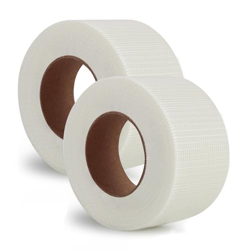 FONWUJIOT Fugenband Selbstklebend, Klebeband, Naht-Band Fugenabdeckband für Gipskartonplatten, Fabric Tape Glass Fibre Self-Adhesive(Weiß) von FONWUJIOT