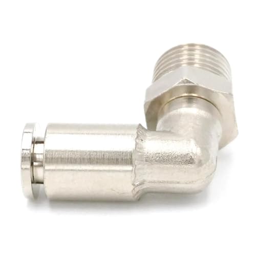 FOPURE Pneumatic Nickel Brass Elbow Push In Connector Union Quick Release Air Fitting Plumbing 1/4" Male to Fit Tube O/D 6mm FOPURE Pneumatic Nickel Brass Elbow Push In Connector Union Quick Release Air Fitting Plumbing 1/4" Male to Fit Tube O/D 6mm von FOPURE