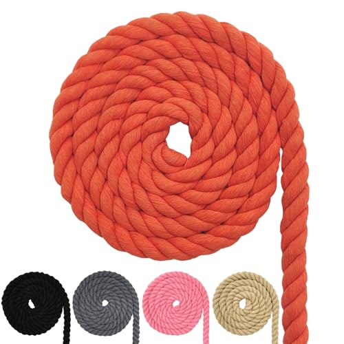 Baumwollkordel, Makramee-Garnseil, viele Größen Baumwollseil für DIY-Bastelarbeiten, Geschenke (Orange, 20mm(5M)) von FORBELL