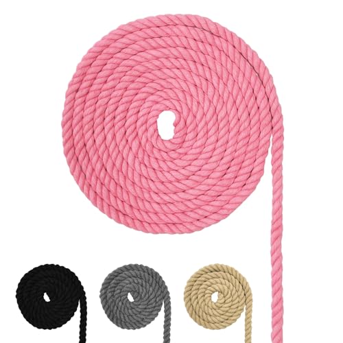 Baumwollkordel, Makramee-Garnseil, viele Größen Baumwollseil für DIY-Bastelarbeiten, Geschenke (Pink, 10mm(10M)) von FORBELL