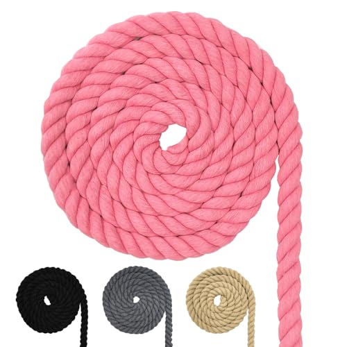 Baumwollkordel, Makramee-Garnseil, viele Größen Baumwollseil für DIY-Bastelarbeiten, Geschenke (Pink, 20mm(5M)) von FORBELL