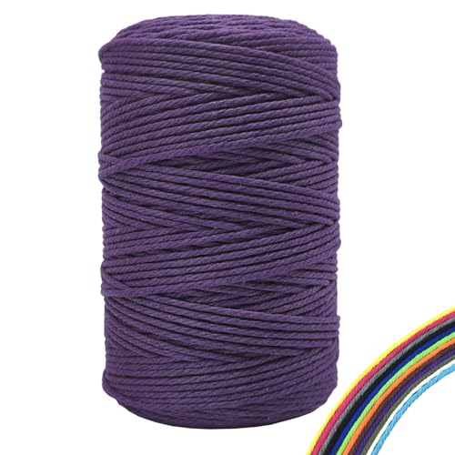 FORBELL Makramee Garn, 3mm x 300m Premium Baumwollgarn, DIY Handwerk (Tiefes Violett) von FORBELL